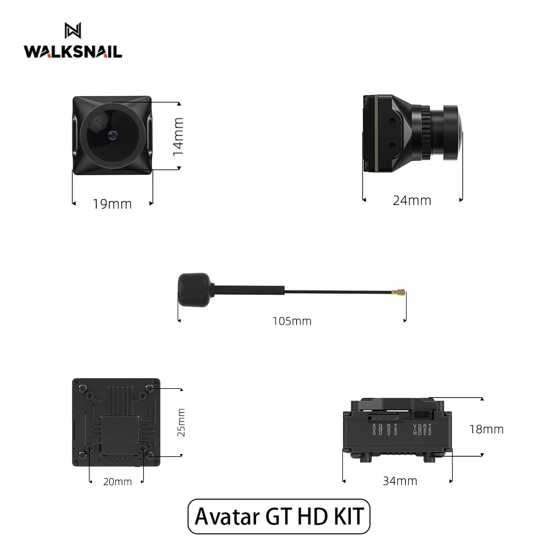 Walksnail Avatar GT HD KIT 2W  - Walksnail Avatar Gt Kit 2W Vtx recension och pris